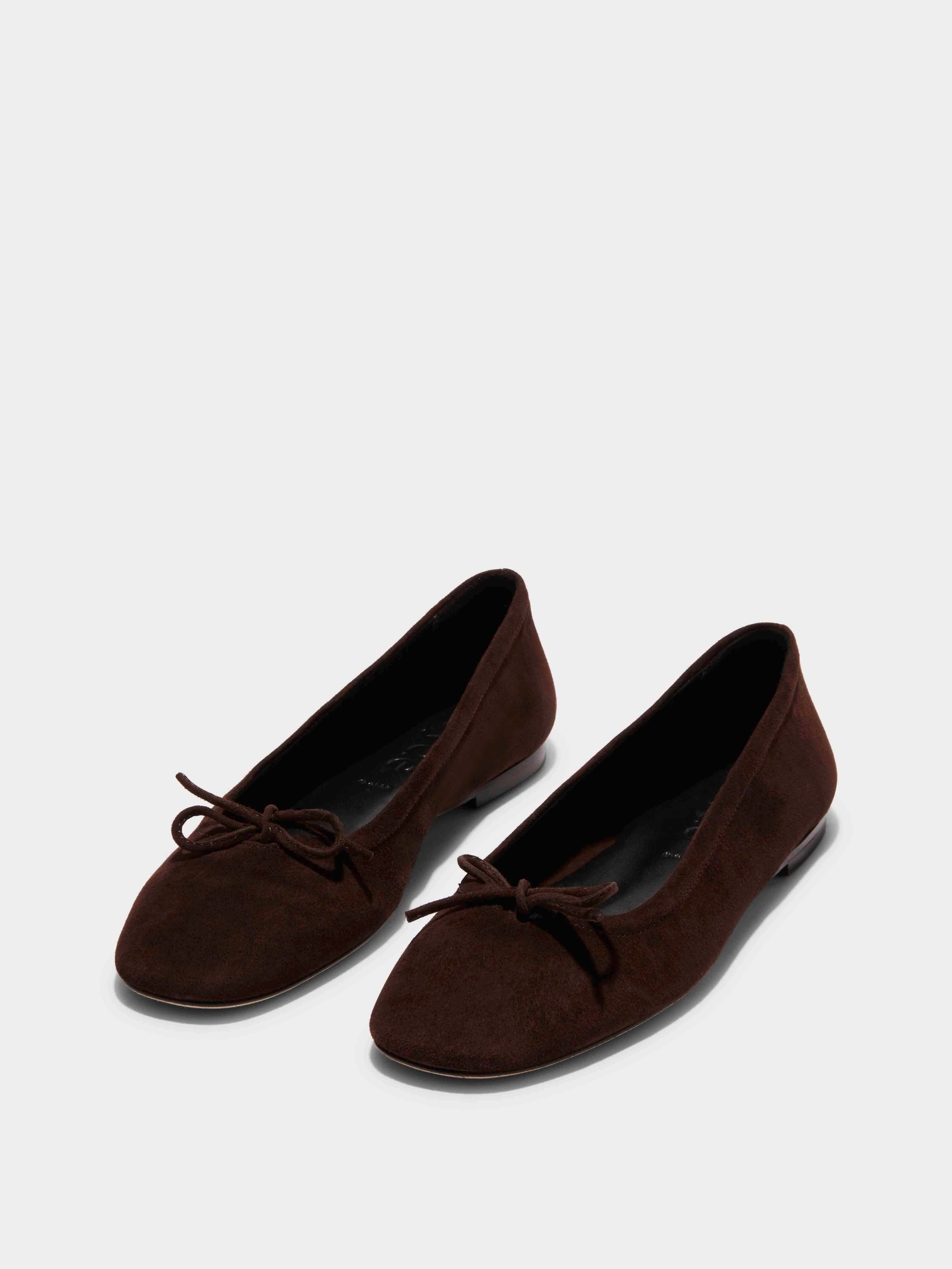 Aeyde Delfina Bow-detailed Ballet Flats In Brown