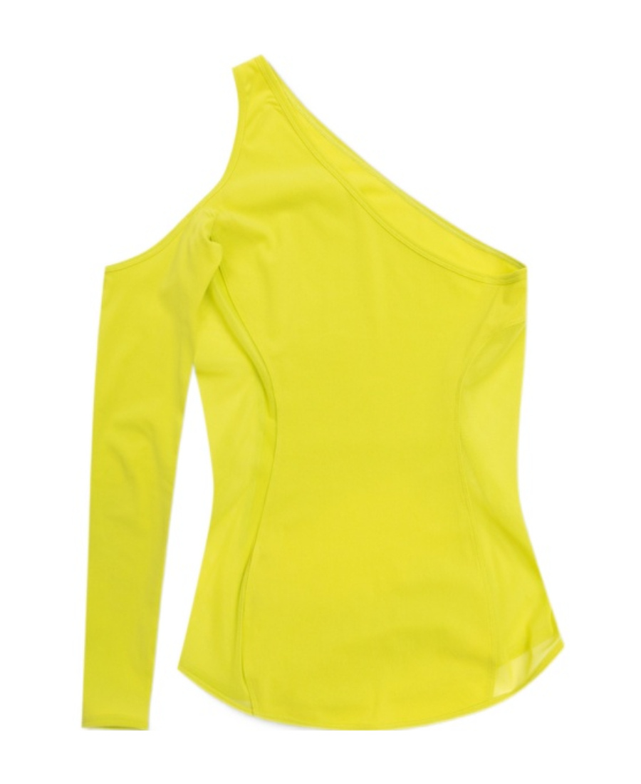 Issey Miyake One-shoulder Top In Yellow