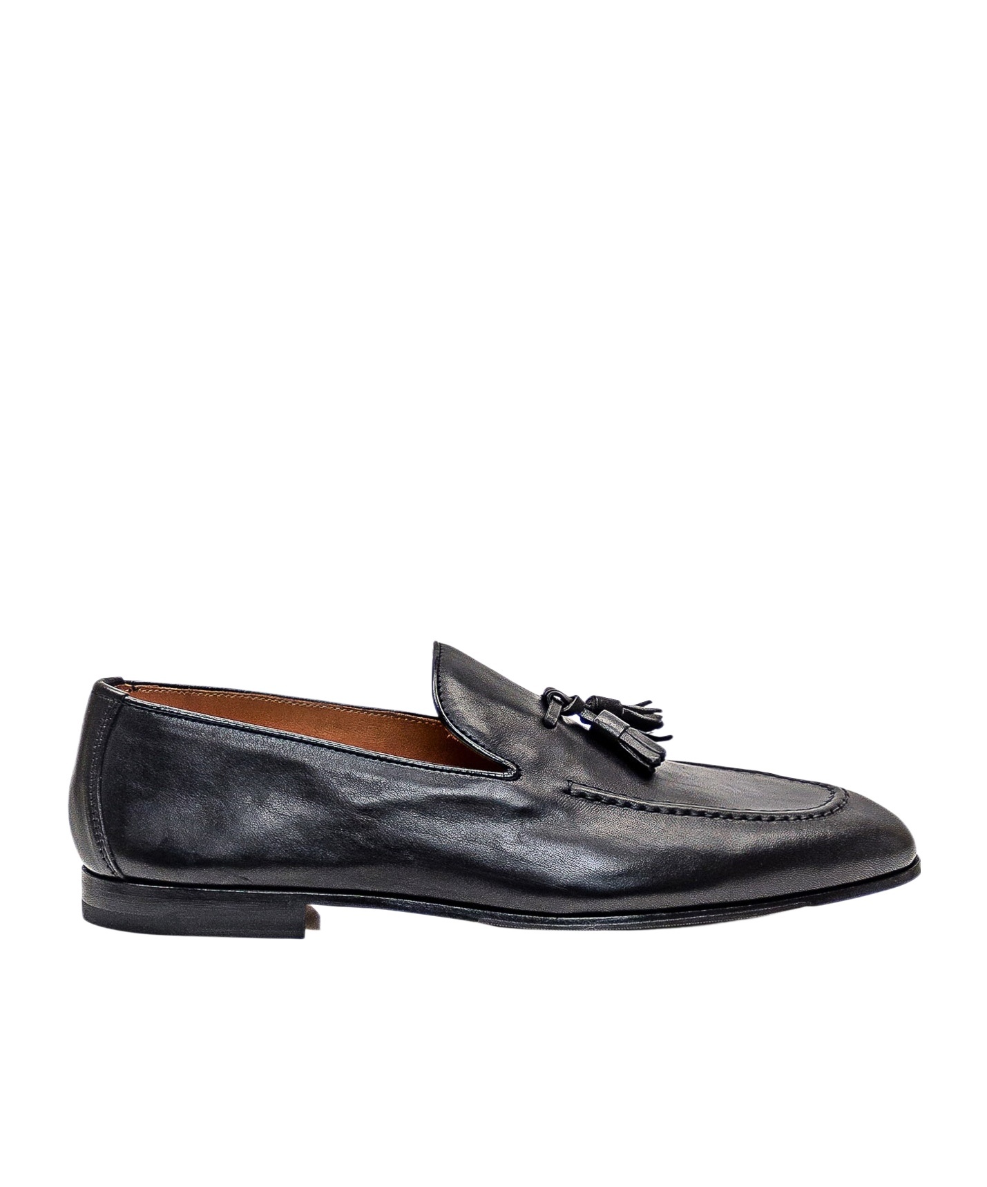 Doucal's Mens Max Flexi Leather Loafers Navy In Black