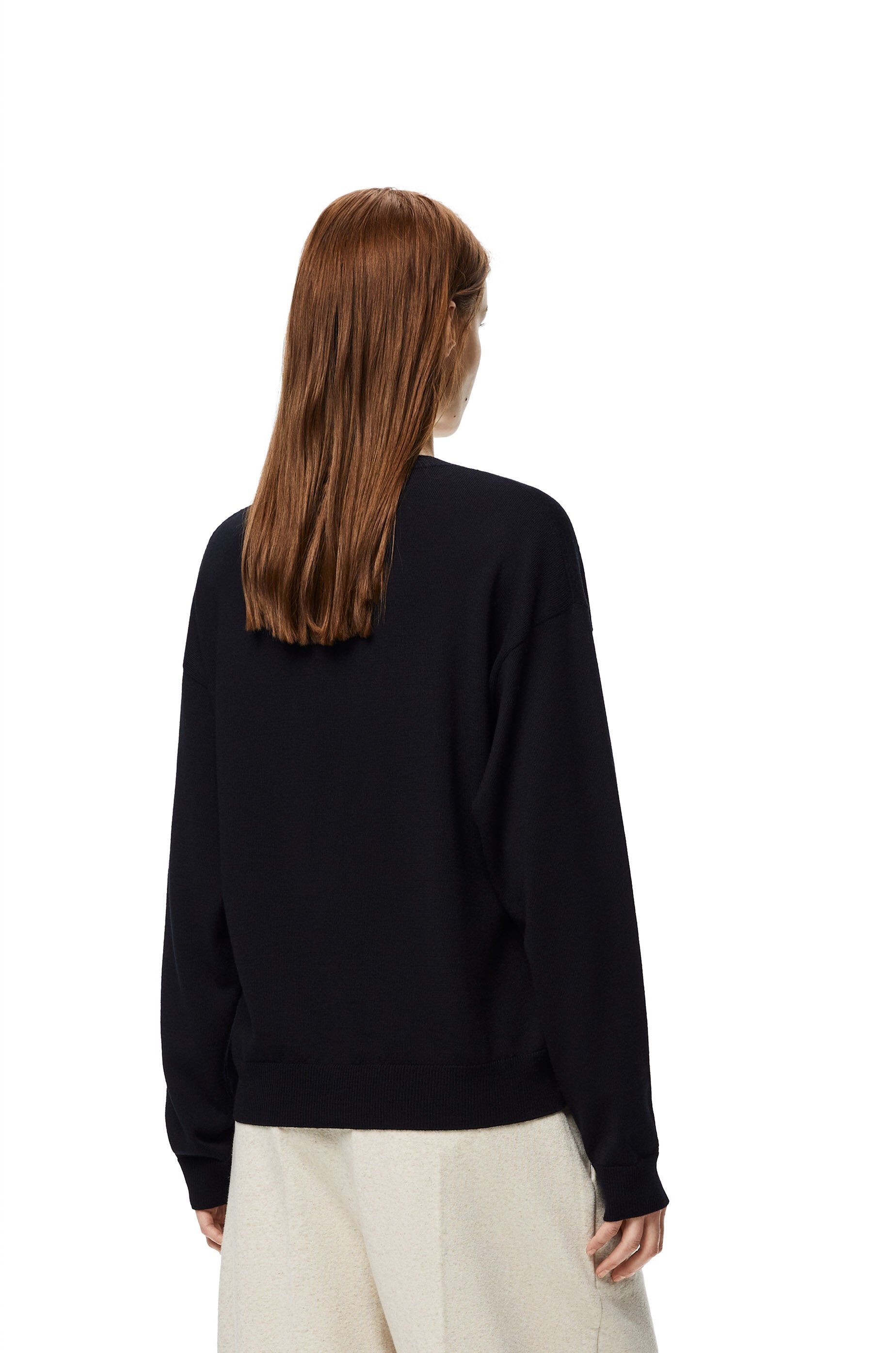 Loewe Inlaid Wool Pullover In Black