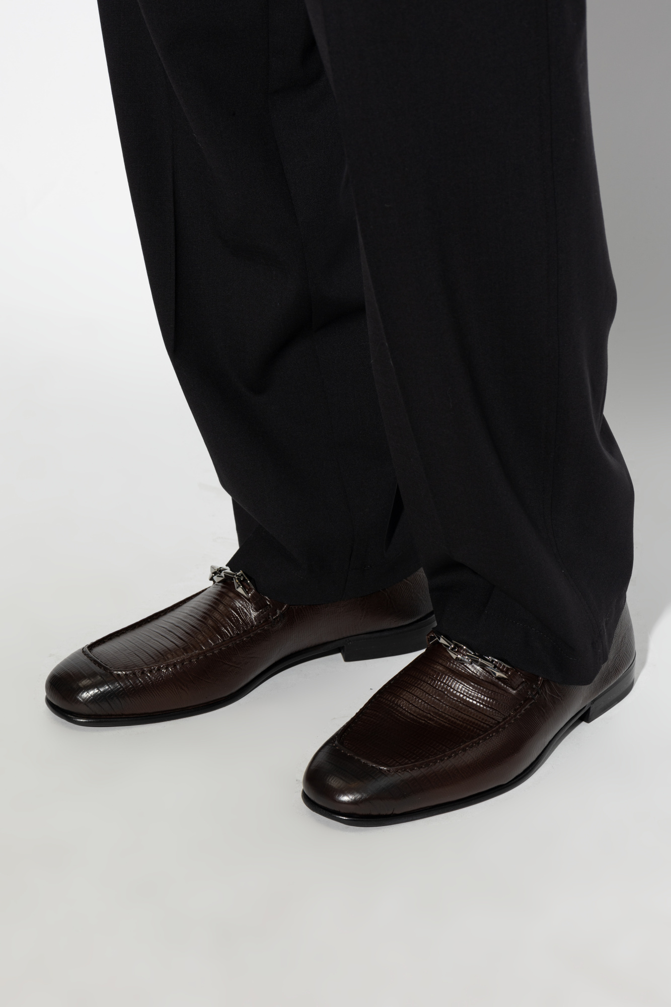 Jimmy Choo Marti Reverse Loafers In Black