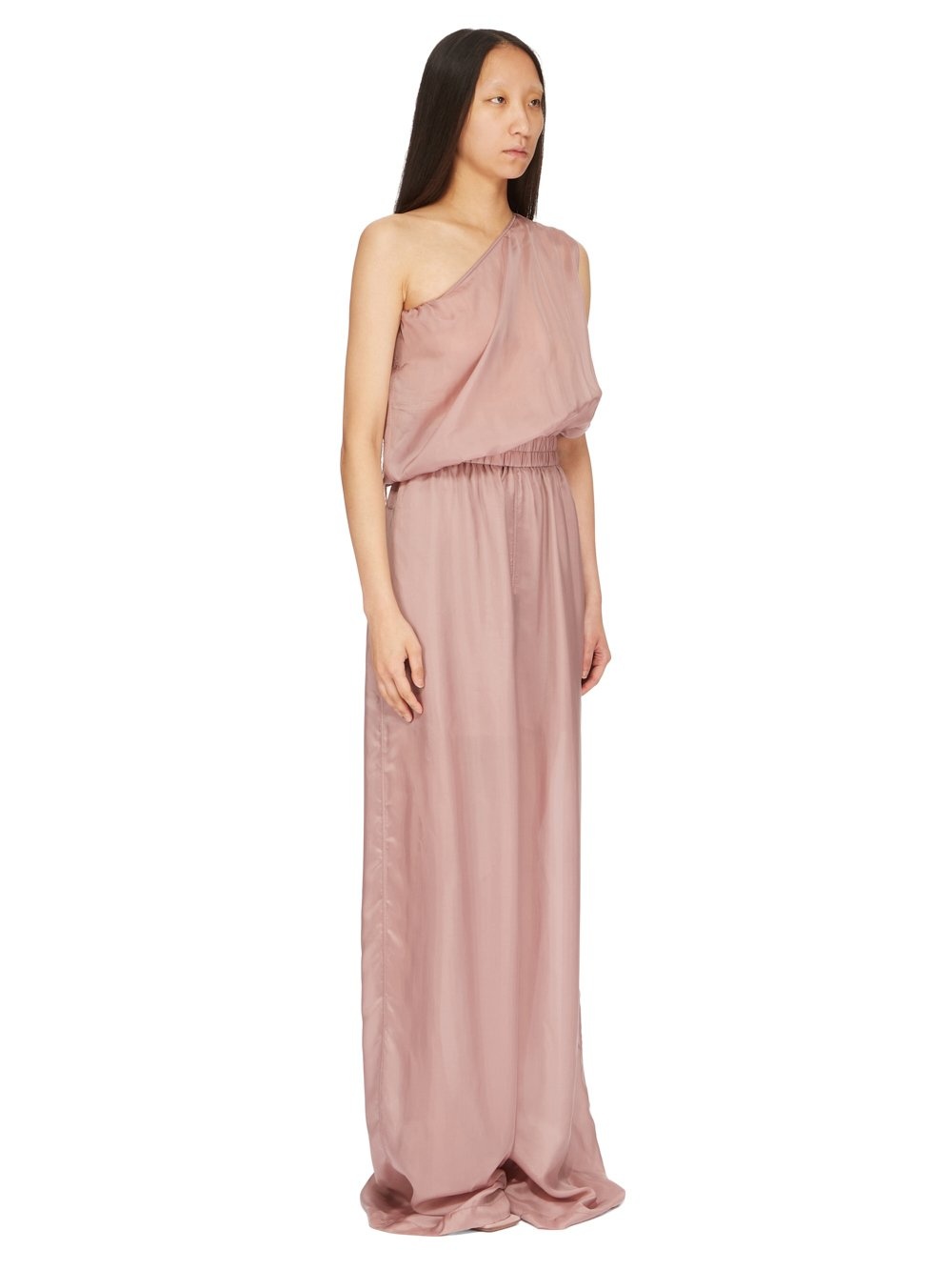 Rick Owens Asymmetric Organza Playsuit In Pink