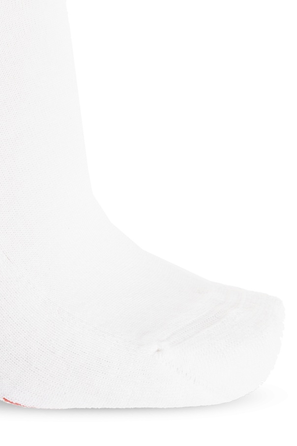 Alexander Mcqueen Logo-embroidered Striped Socks In White