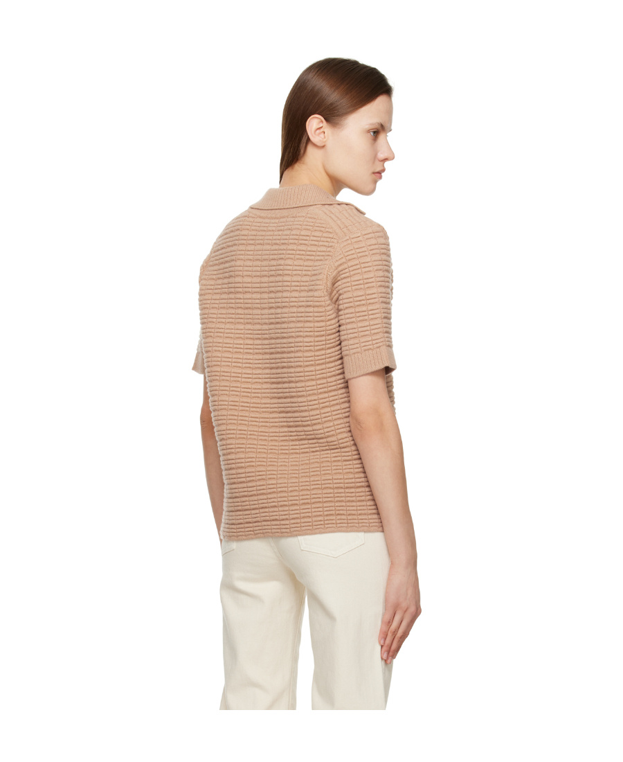 KHAITE WAFFLE SHORT-SLEEVED SWEATER 