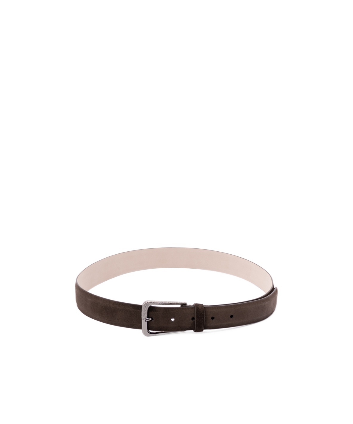 Brunello Cucinelli Leather Belt With Adjustable Length And Metal Buckle In Brown