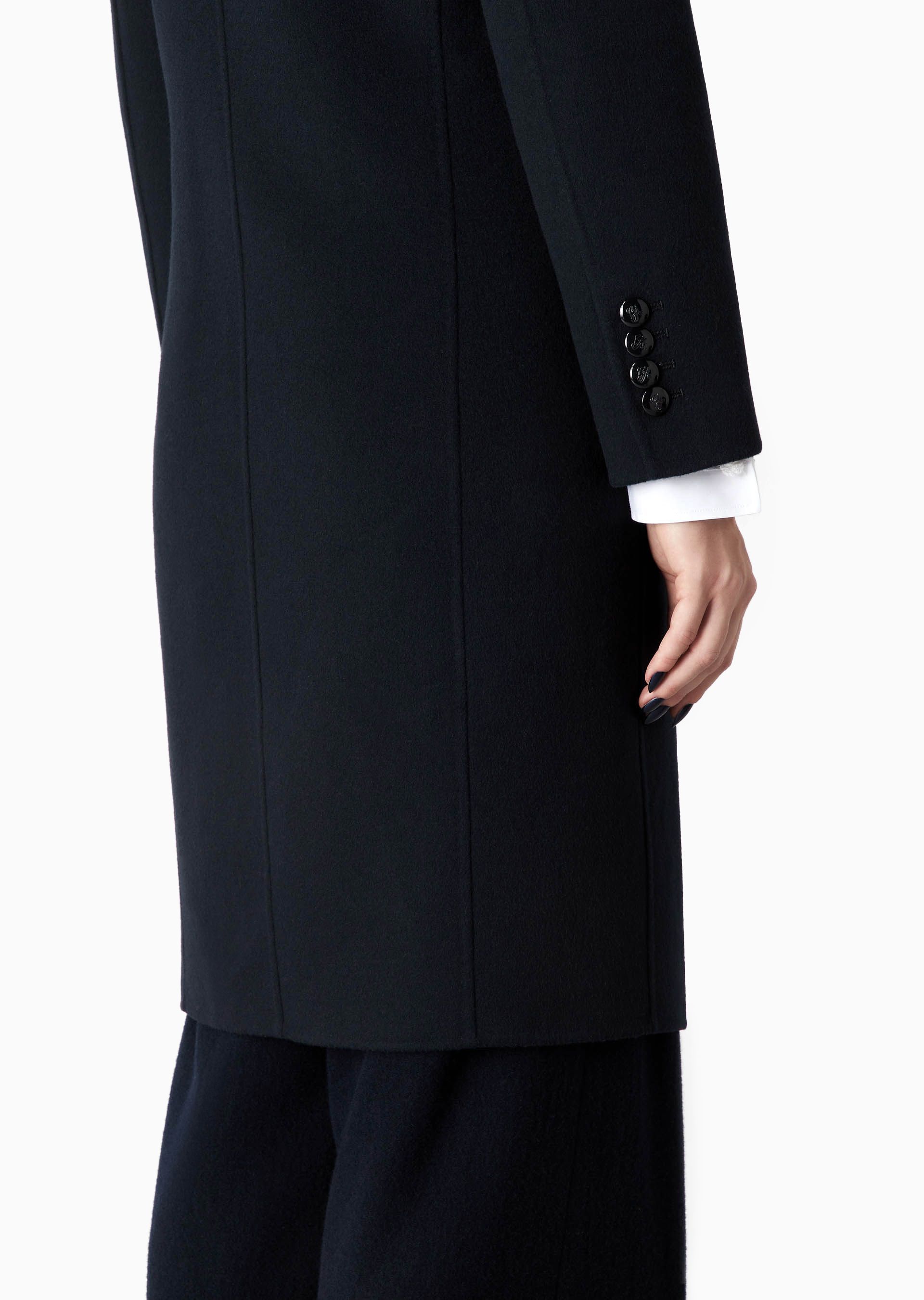 Giorgio Armani Double-breasted Wool Coat In Blue