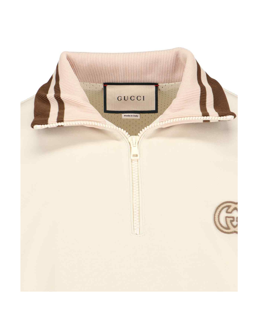 Gucci Interlocking G High-neck Sweatshirt In White