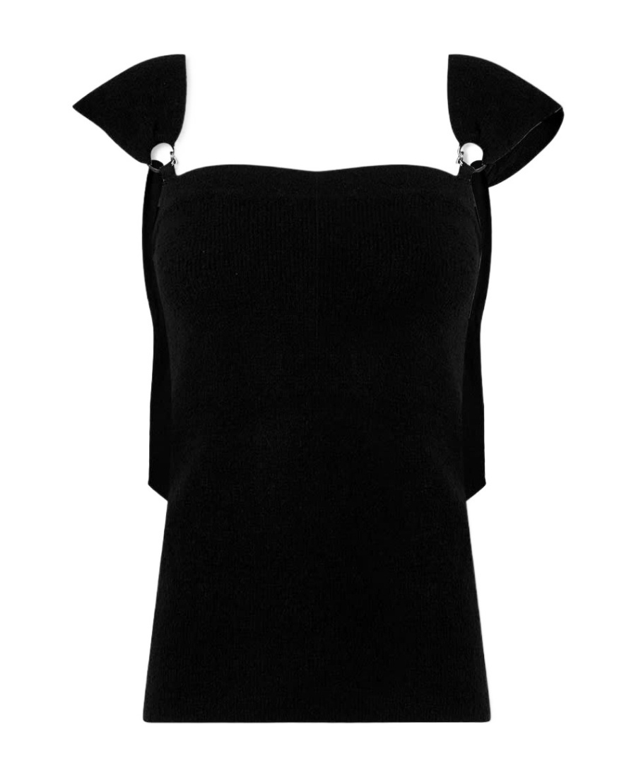 Nanushka Faya Off-the-shoulder Organic-cotton Blend Top In Black