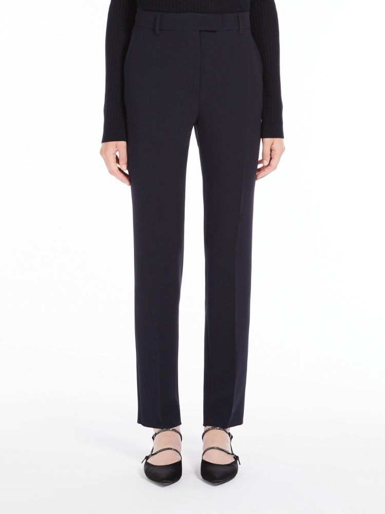Max Mara Straight Pleated Casual Pants In Black