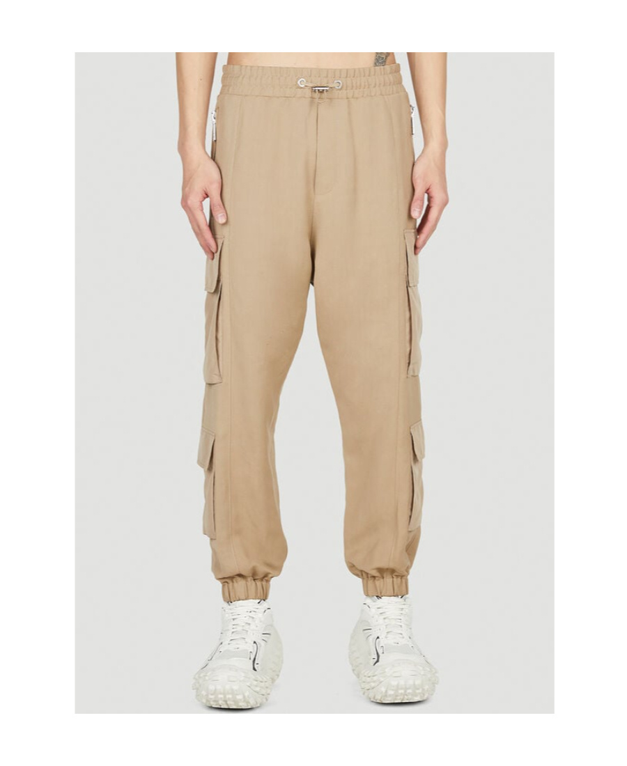 Balmain Cargo Track Pants In Nude