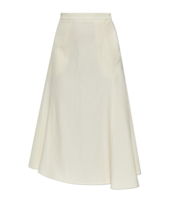 Fabiana Filippi Viscose Linen Flared Skirt In Neutral