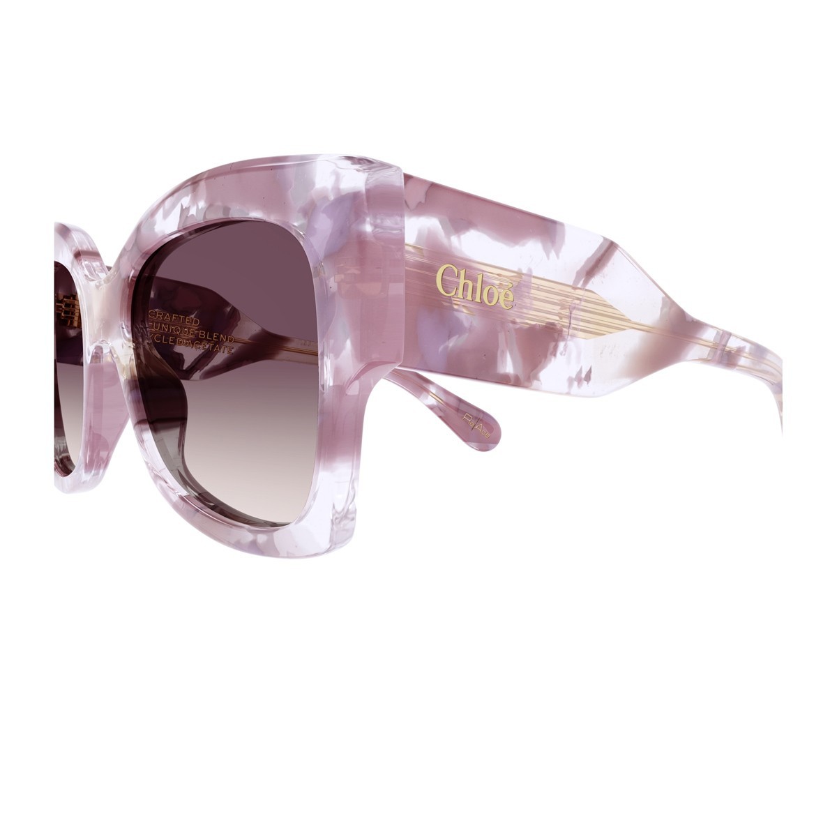 Chloé Ch0252s Linea Gayia 005 Nude Violet Sunglasses In Multicolor