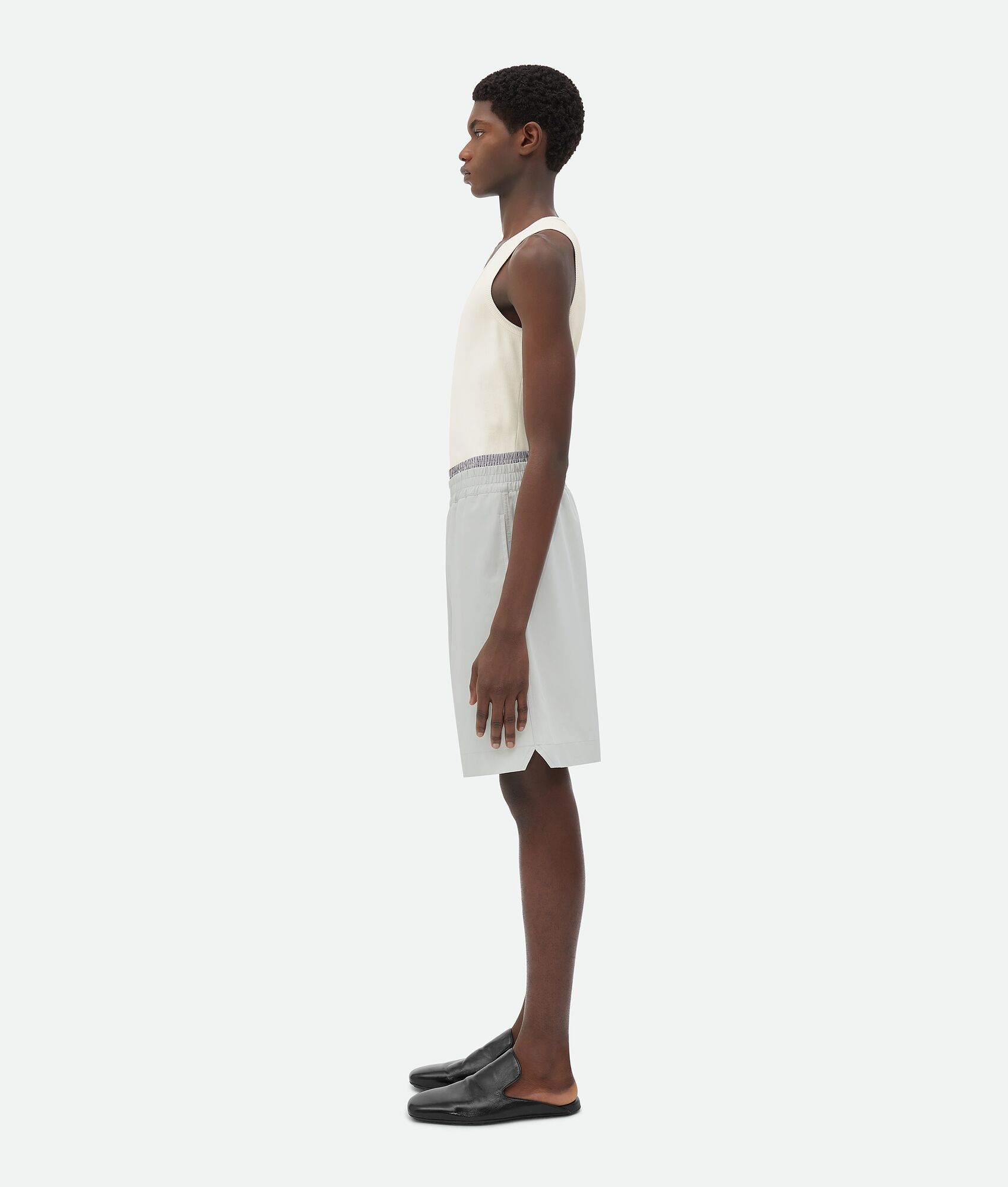 Bottega Veneta Layered-effect Cotton Shorts In Gray