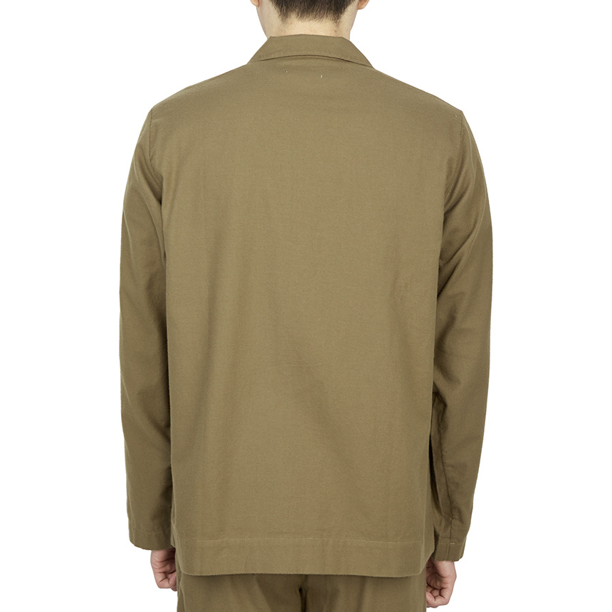 Tekla Flannel Long-sleeved Pajamas In Green