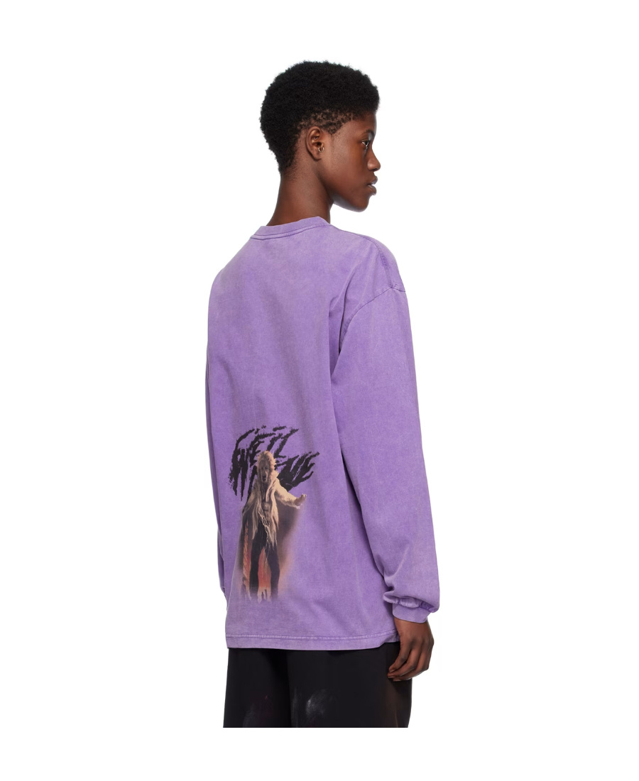 We11 Done Graphic-print Cotton T-shirt In Purple