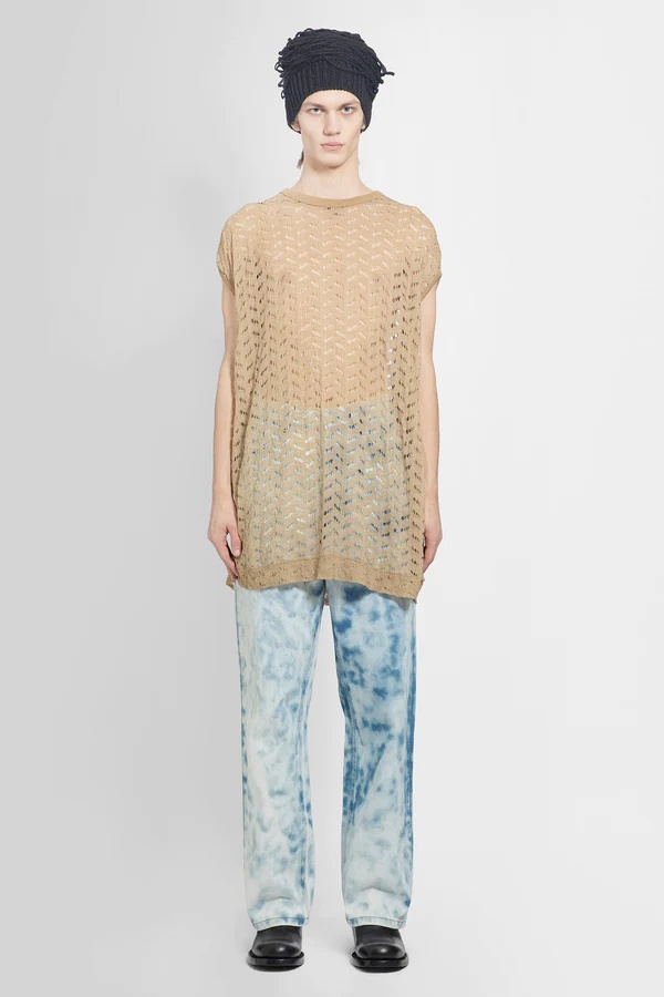 Dries Van Noten Faded-effect Wide-leg Jeans In Green