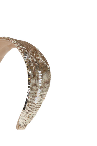 Miu Miu Sequin-embellished Wide Headband In Yellow