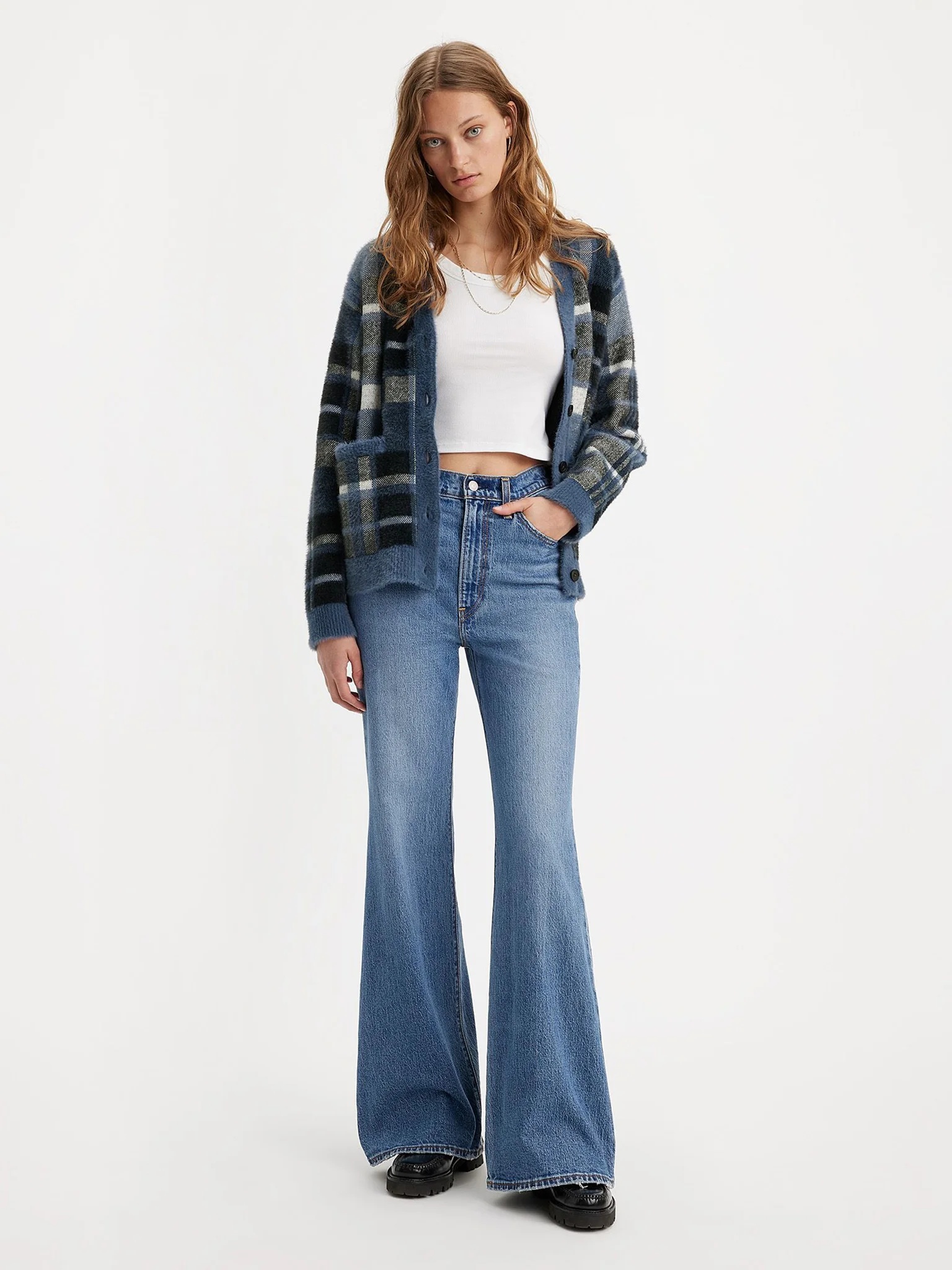 Levi's Ribcage Bells Jeans In Blue
