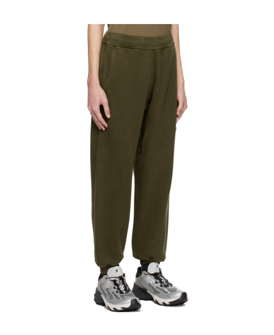 Stone Island Compass-patch Cotton Track Pants In Green