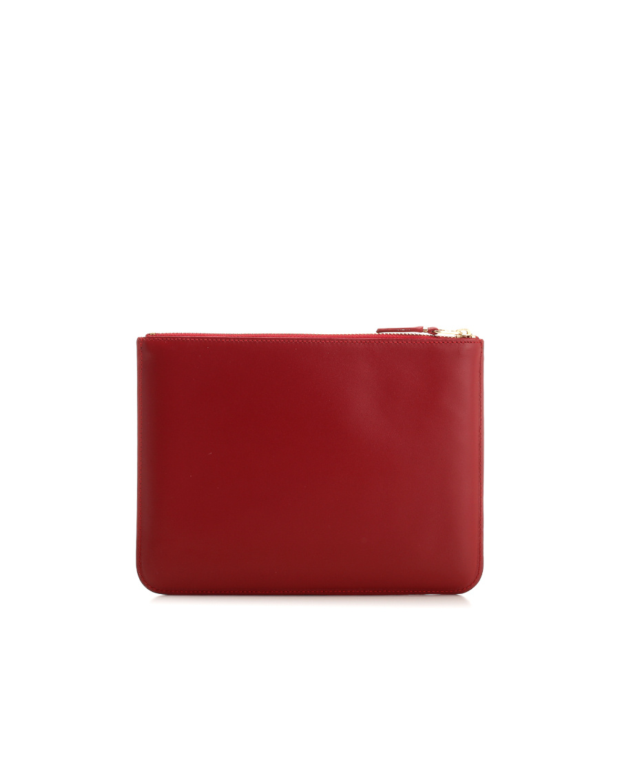 Comme Des Garçons Logo Wallet In Red