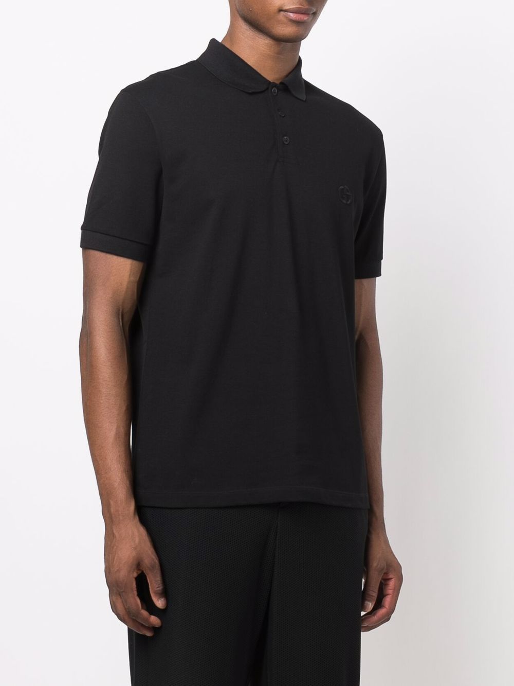 Giorgio Armani Classic Short-sleeve Polo Shirt In Black