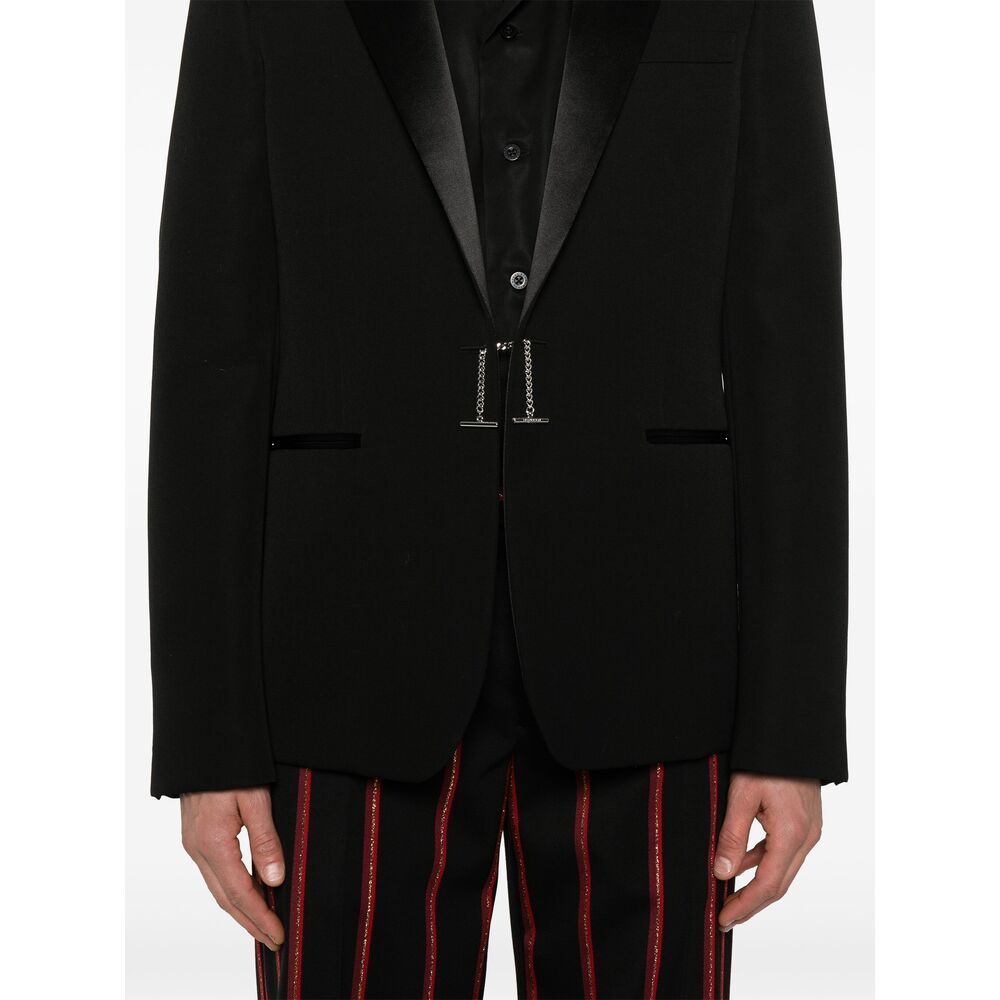 Shop Alexander Mcqueen Chain-embellished Blazer In Black