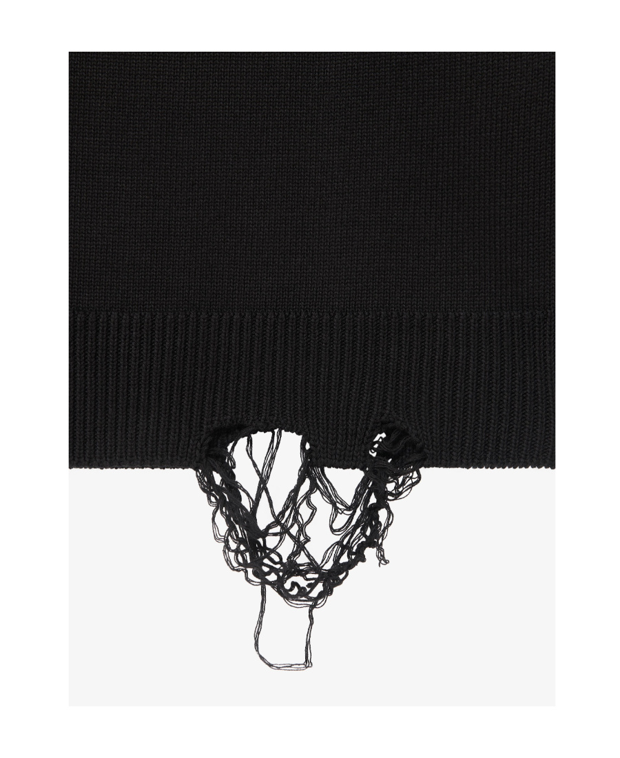Givenchy 4g-motif Distressed Cotton Sweatshirt In Black