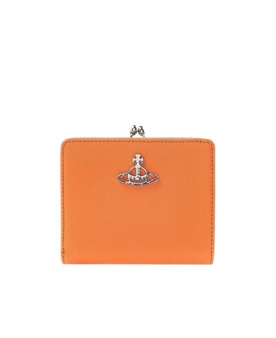 Vivienne Westwood Orb Logo-plaque Wallet In Orange