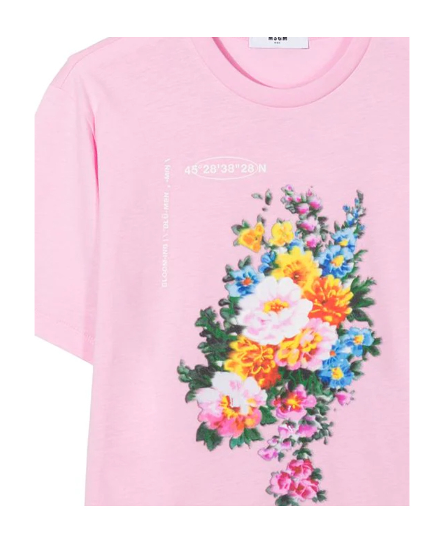 Msgm Printed Short-sleeved T-shirt In Pink