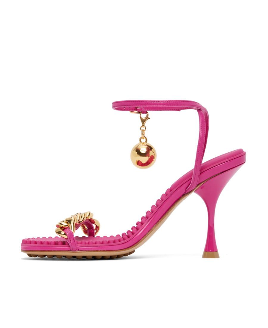 BOTTEGA VENETA LOGO HIGH-HEELED SANDALS