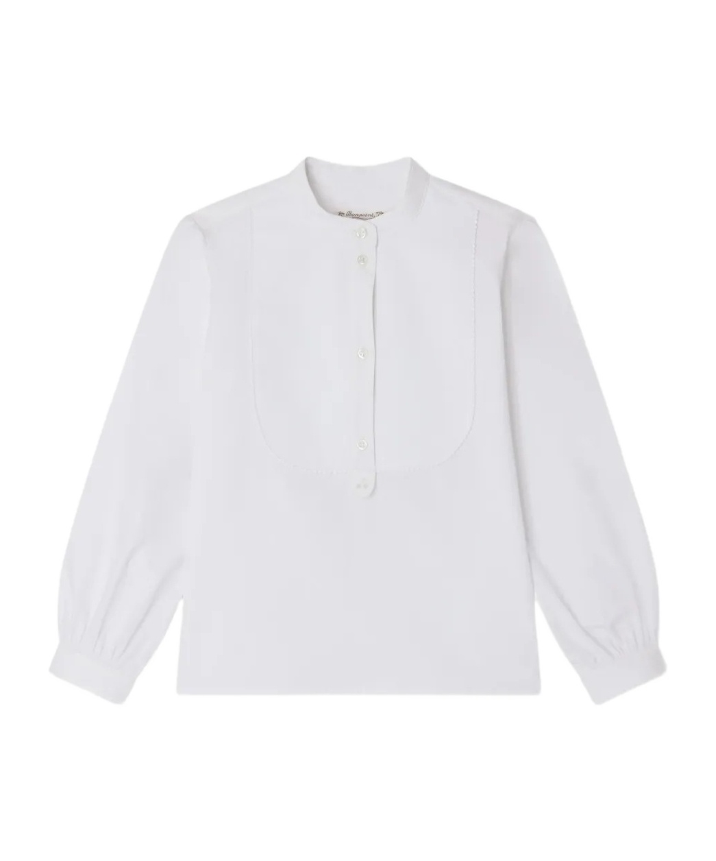 Bonpoint Ebora Blouse With Honeycomb Bib In White