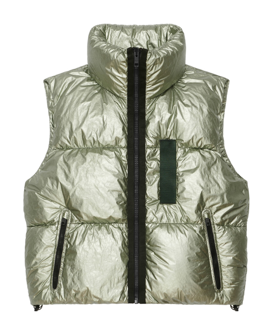 Givenchy Metallic-finish Down Gilet In Green