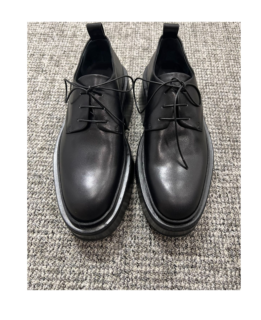 Jil Sander Tie Loose Cake Shoes With Thick Soles In Black