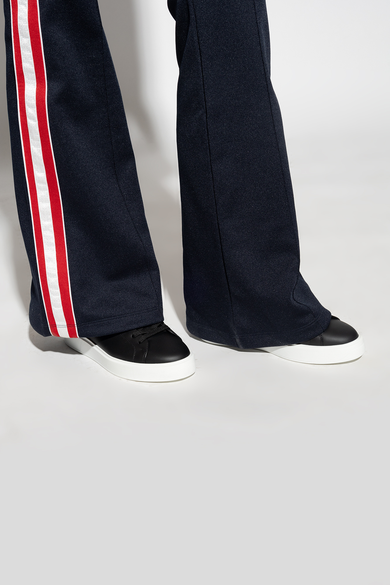 Balmain B Court Sneakers In Black Calfskin In Black