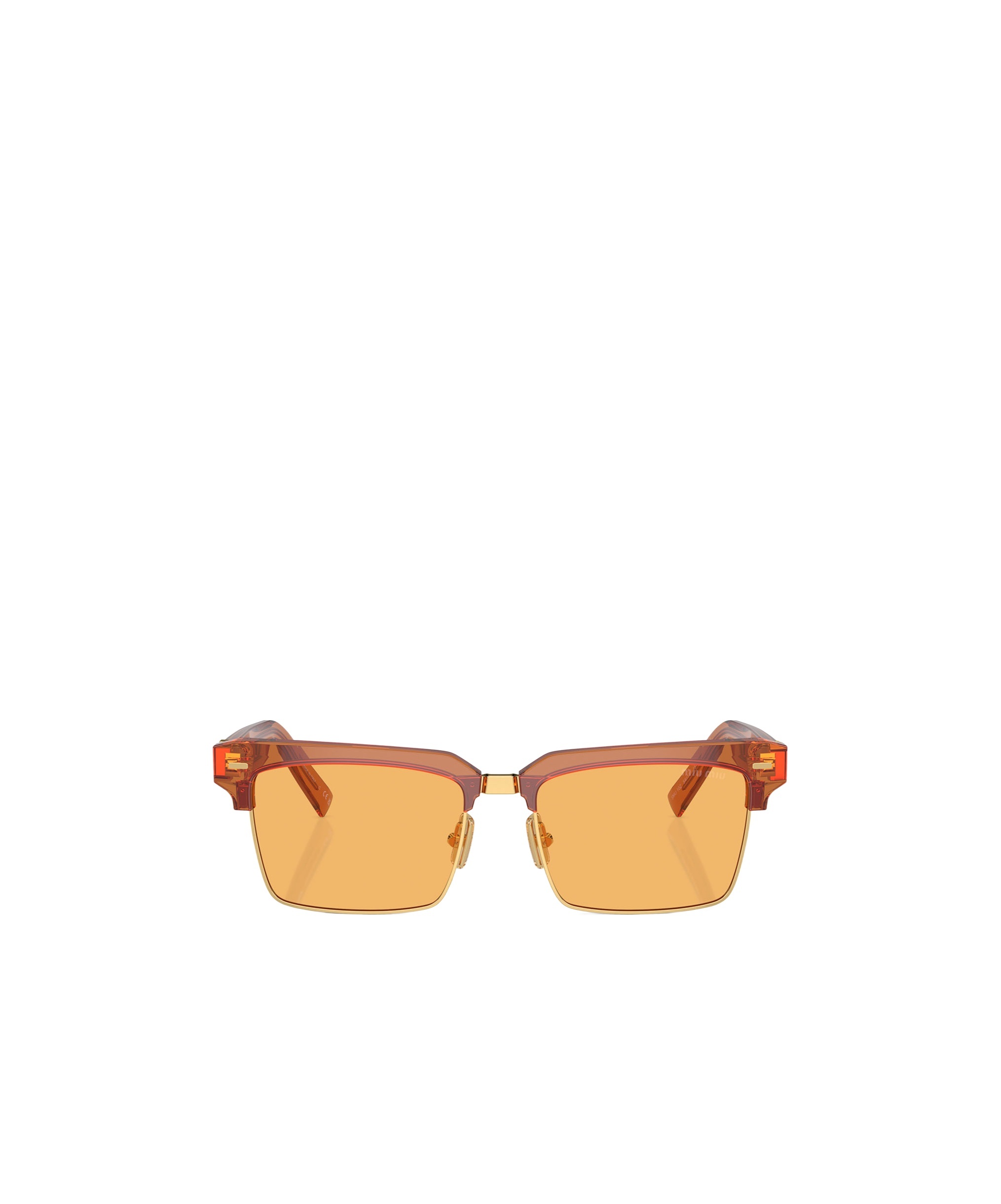 Miu Miu Translucent Clubmaster-frame Sunglasses In Orange
