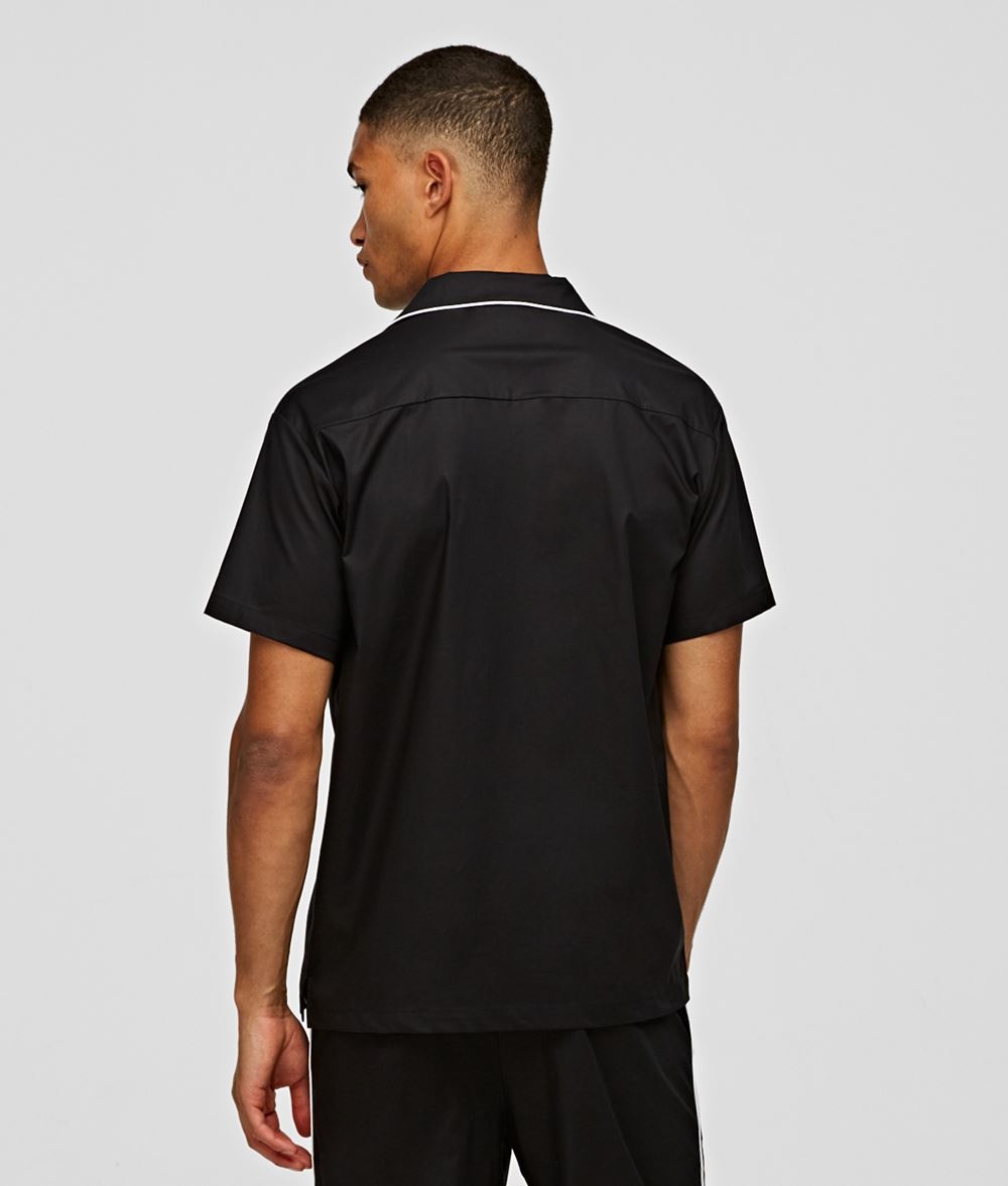 Karl Lagerfeld Short-sleeved Rolling Pajamas In Black
