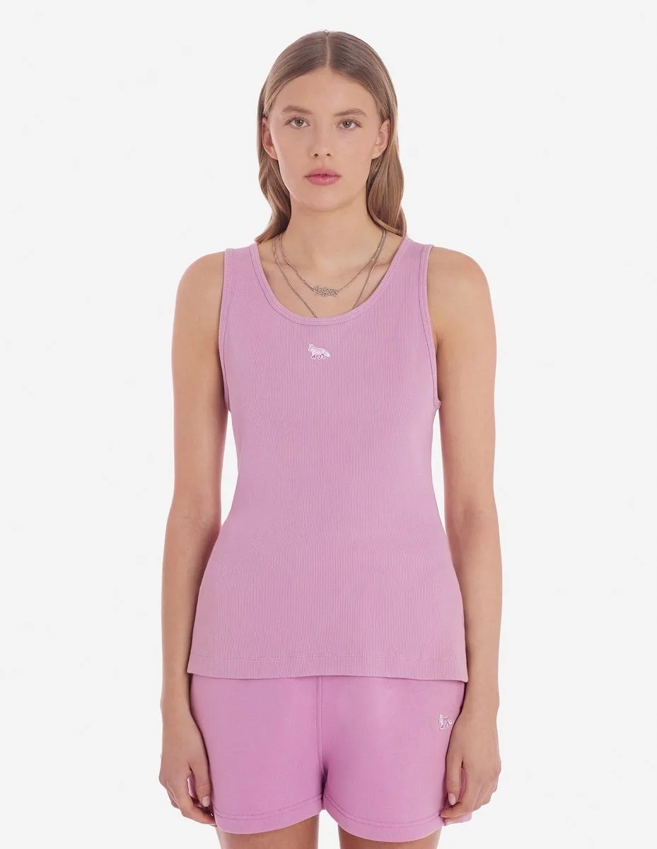 MAISON KITSUNÉ FOX-MOTIF RIBBED TANK TOP