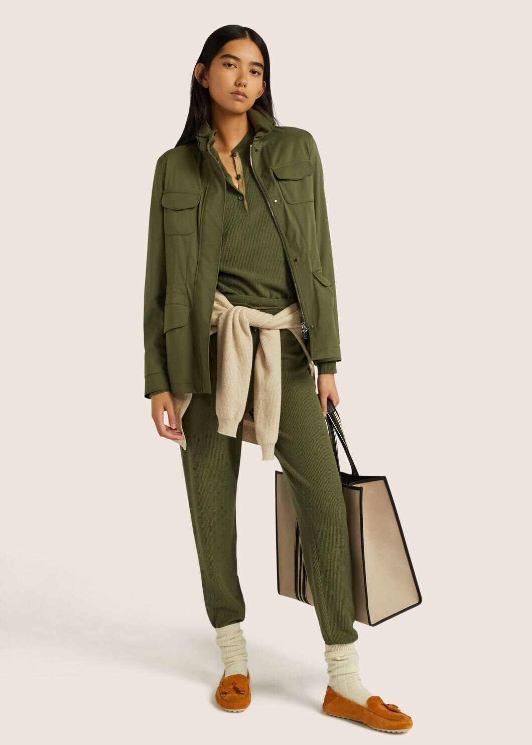 Loro Piana Long-sleeved Double Opening And Closing Casual Jacket In Green