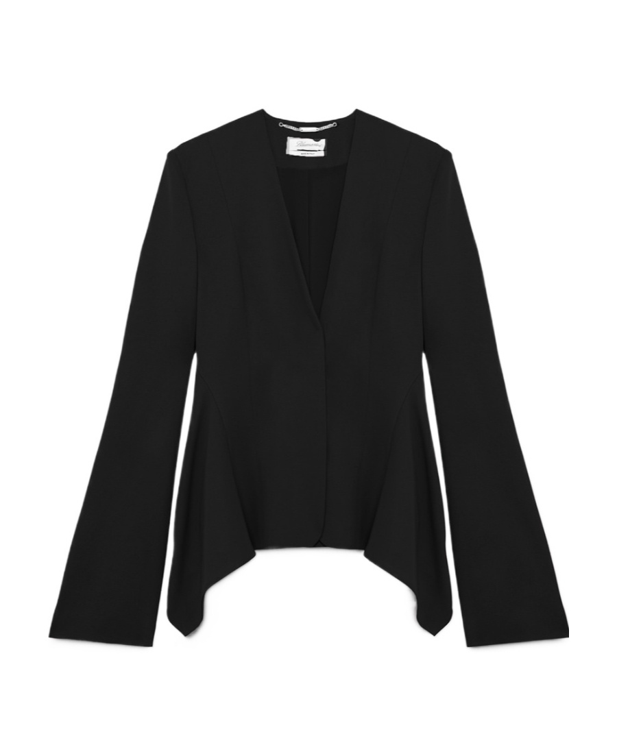 Blumarine Draped Single-breasted Blazer In Black