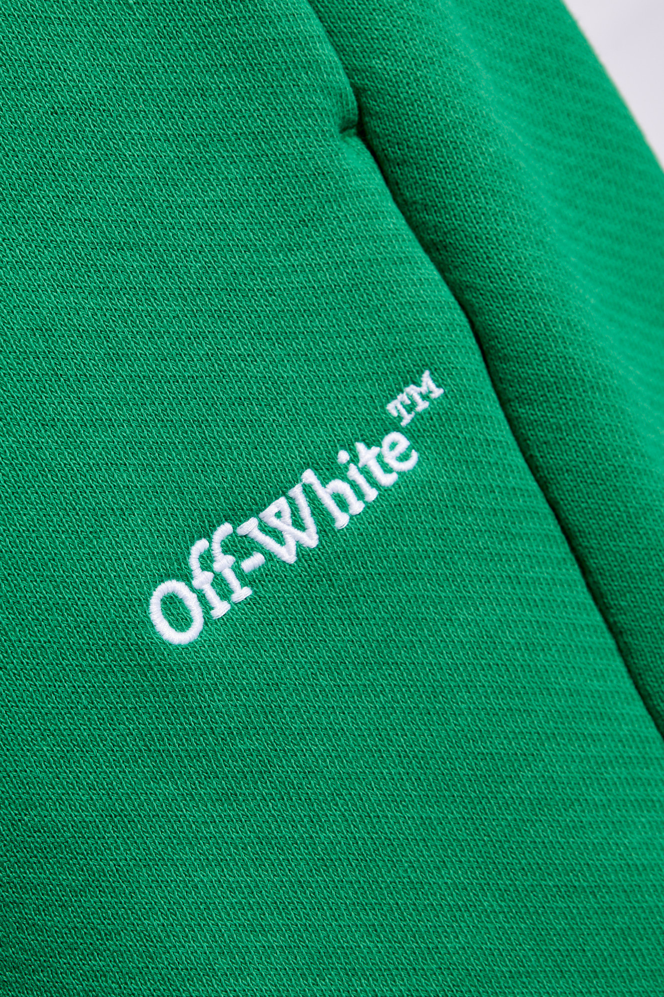 Off-white Arrows-embroidered Track Shorts In Green