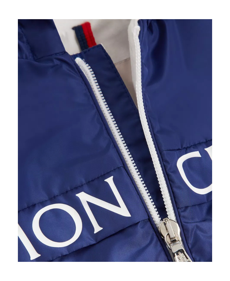 Moncler Logo-print Detail Hooded Jacket In Blue
