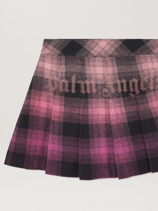 Palm Angels Logo Pleated Skirt In Multicolor