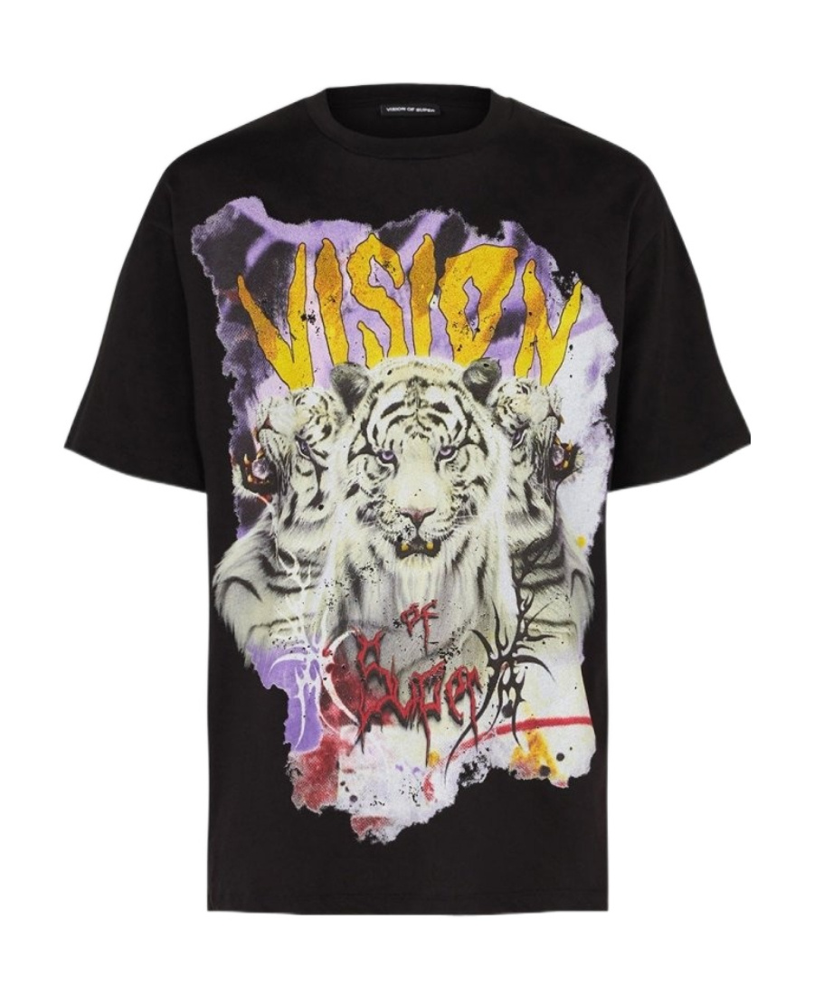 Vision Of Super Graphic-print Cotton T-shirt In Black