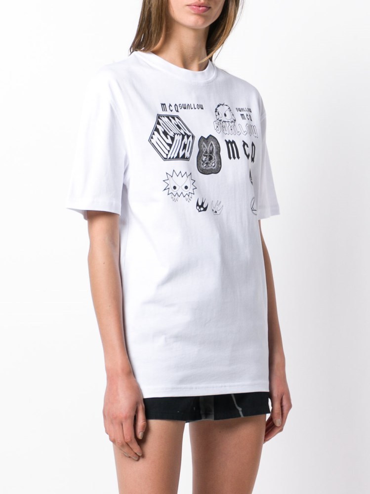 Mcq By Alexander Mcqueen Front Printed T-shirt In White