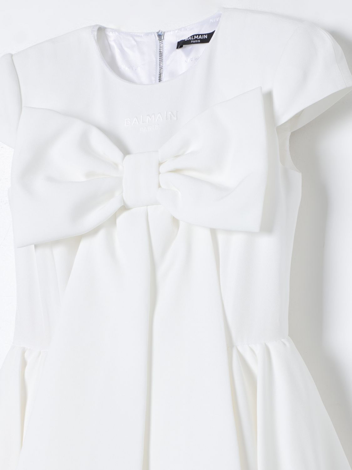 Balmain Knot-detail Mini Dress In White
