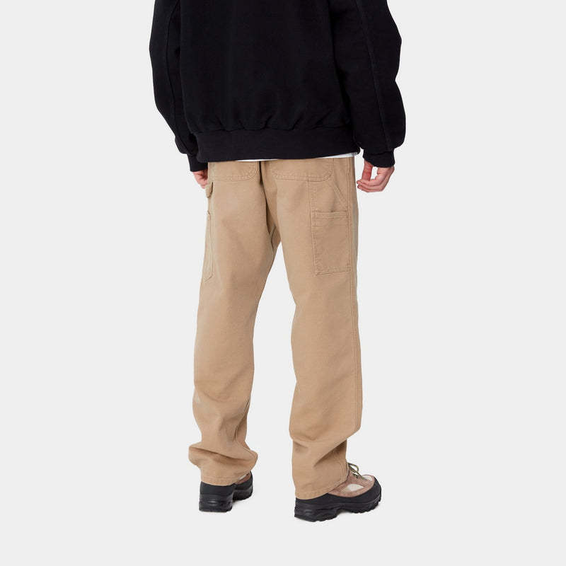 Carhartt Og Single Knee Printed Straight-leg Organic Cotton-canvas Trousers In Nude