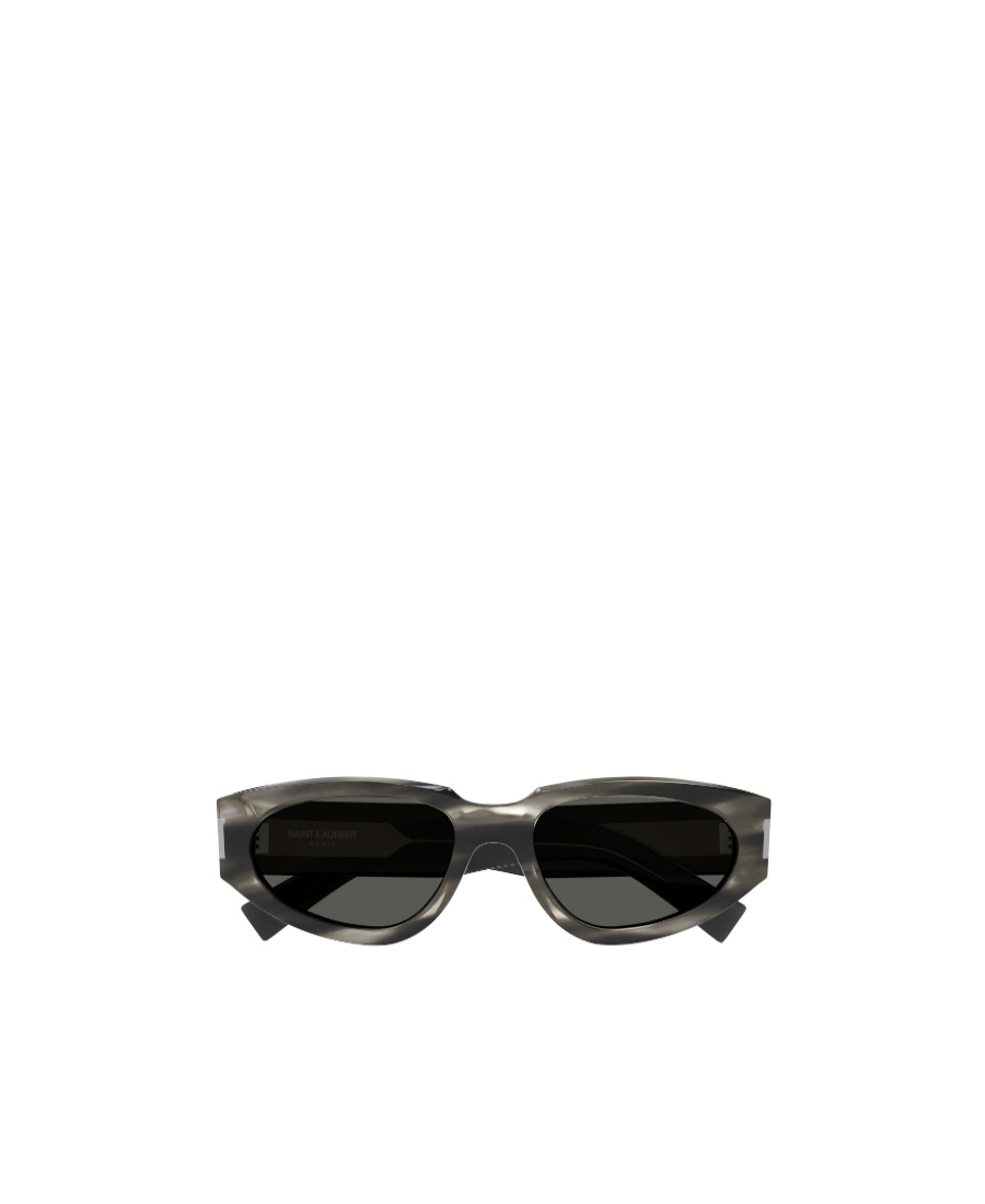 Saint Laurent Tortoiseshell-effect Oval-frame Sunglasses In Black