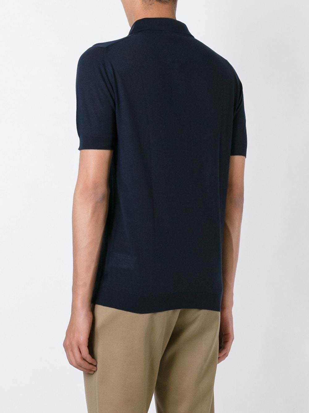John Smedley Navy Roth Pique Polo Shirt In Black