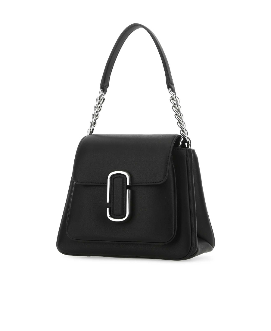 Shop Marc Jacobs The J Marc Mini Chain Leather Satchel In Black