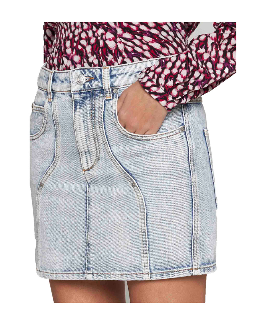 Isabel Marant Étoile Vesna Denim Miniskirt In White